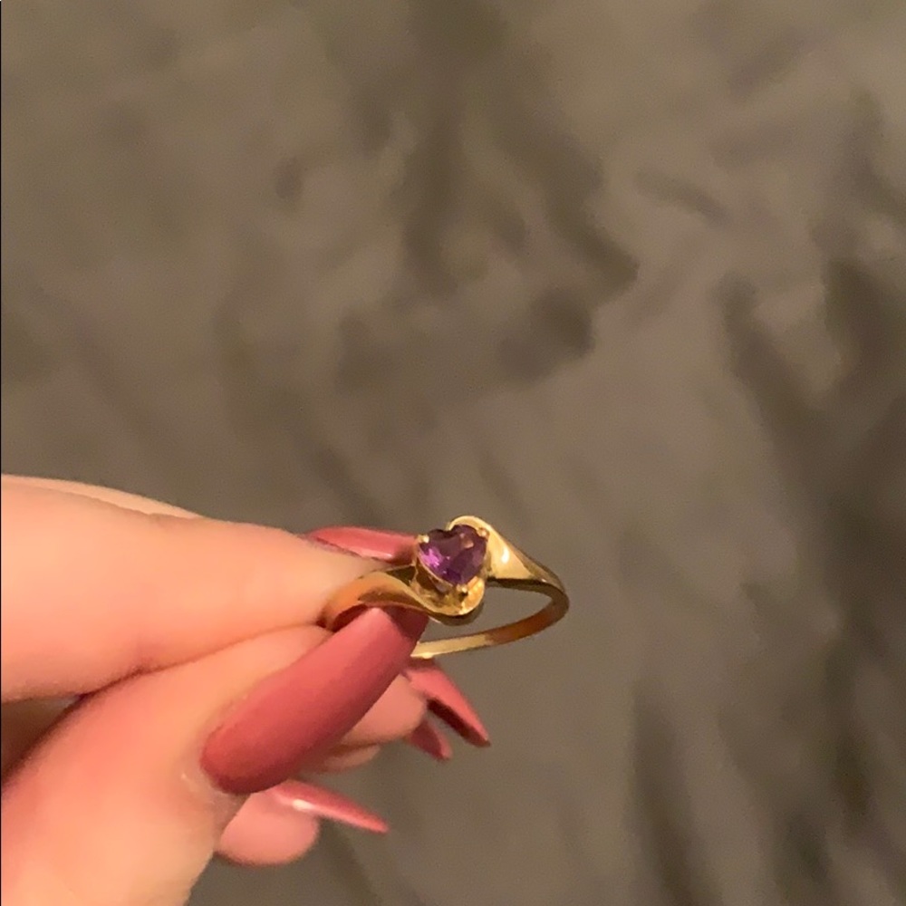 Gold & purple birthstone ring